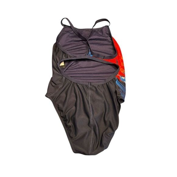 TYR Women's M(32) durafast elite Valiance Diamondfit One Piece Swimsuit blue red - Picture 3 of 4